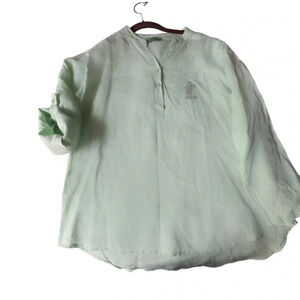 Cara Gianni Disney Paris Lime Green Linen Shirt M